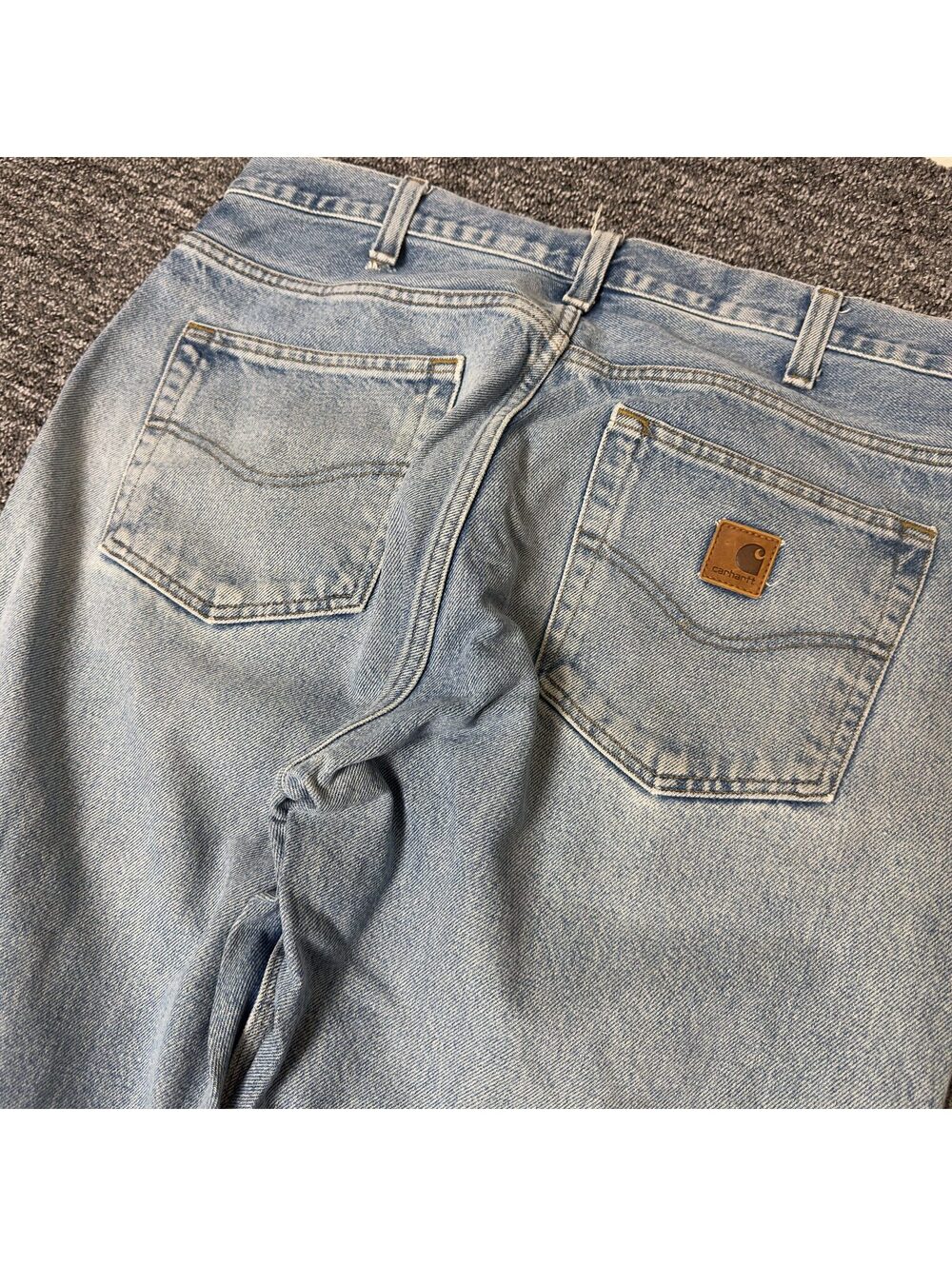 Carhartt Loose Fit Jeans Mens 36x34 Light Wash Workwear